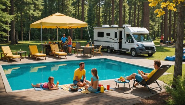 Quels sont les équipements pour toute la famille pour un pur week-end en camping avec piscine à Carcassonne ?